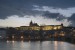 Praha - Hradčany večer přes řeku od Rudolfina